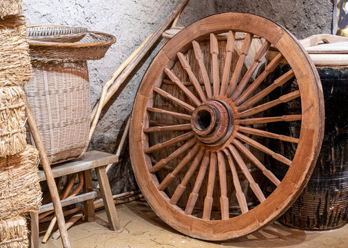 民间老物件木车轮