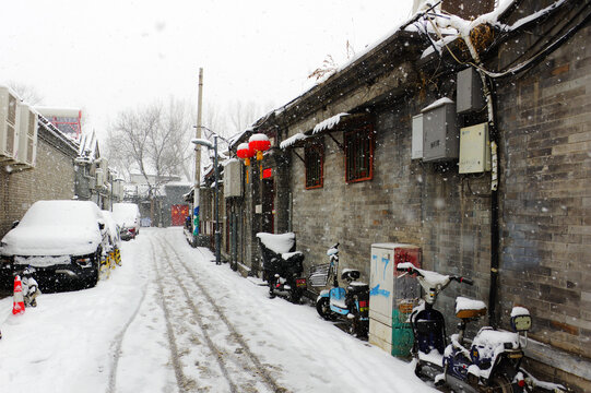 老北京胡同雪景