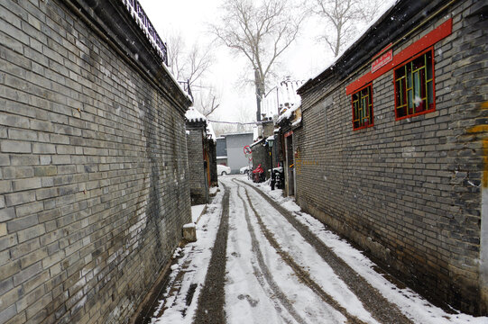 老北京胡同雪景