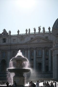 欧洲街道意大利建筑喷泉