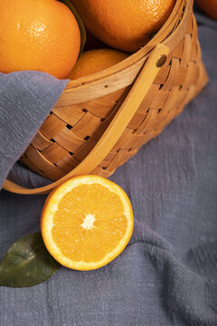 切开的橙子粗麻布图片