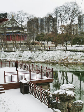 兴庆宫冬日雪景