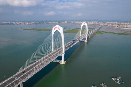 水东湾大桥高空侧面航拍