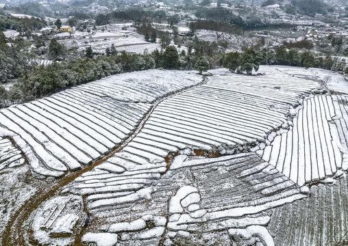 山乡雪景