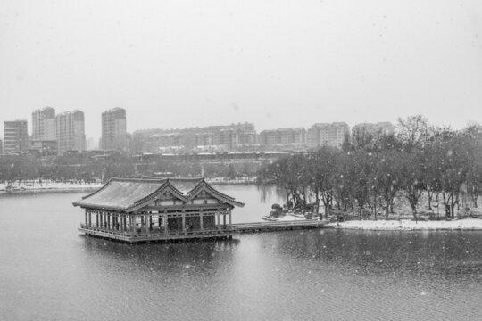 曲江池雪景