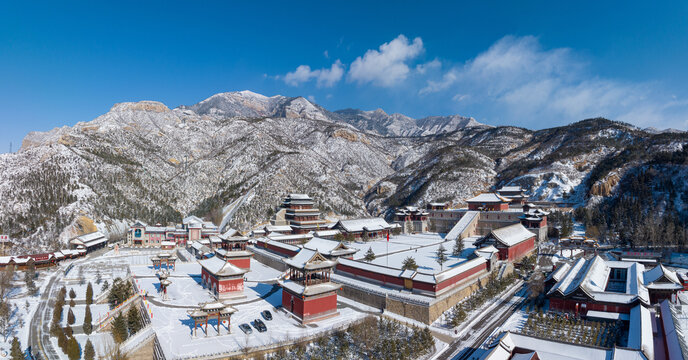 大同北岳恒山风景区航拍全景