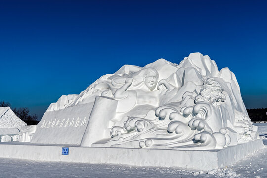 中国长春净月潭冬季雪雕景观