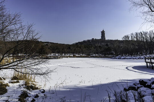 中国长春净月潭冬季雪雕景观