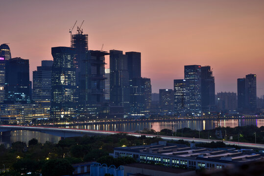 广州琶洲城市建筑风光夜景