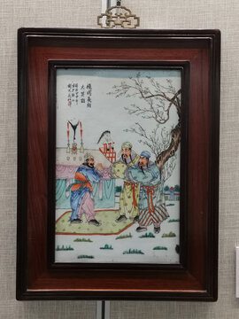 民国时期三国人物瓷板画