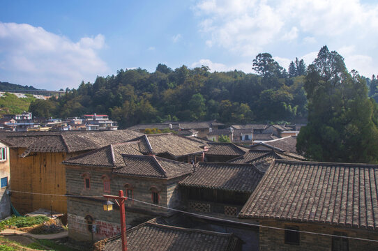 土楼村子俯拍