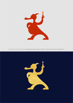 恐龙蜡烛logo商标标志