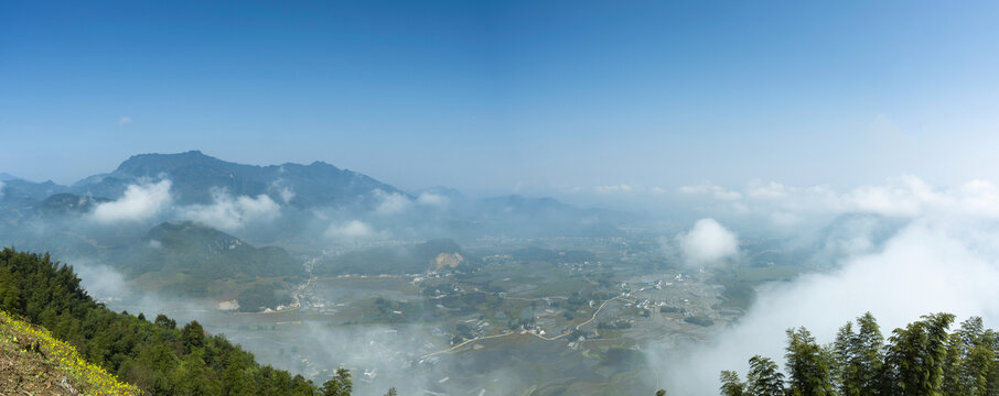 宜宾长宁双河镇群山田野风景