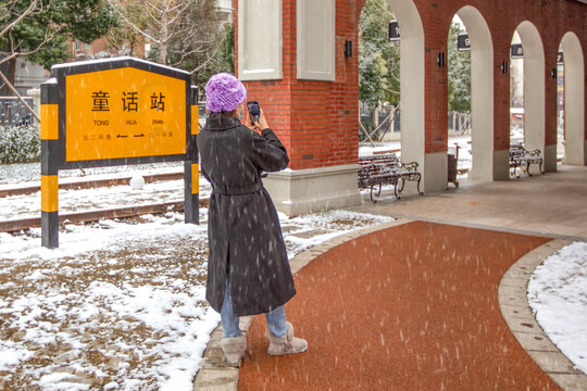 庐州铁线公园雪景