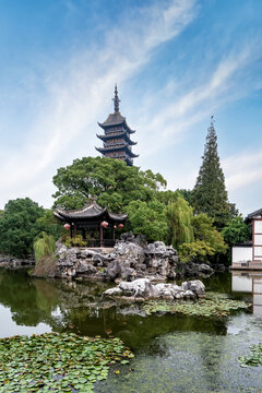 张家港方塔园古建筑街景