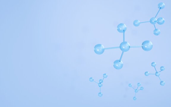 化学分子模型3D渲染医学背景