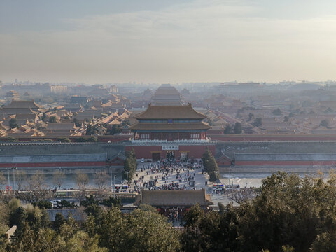 北京故宫神武门全景