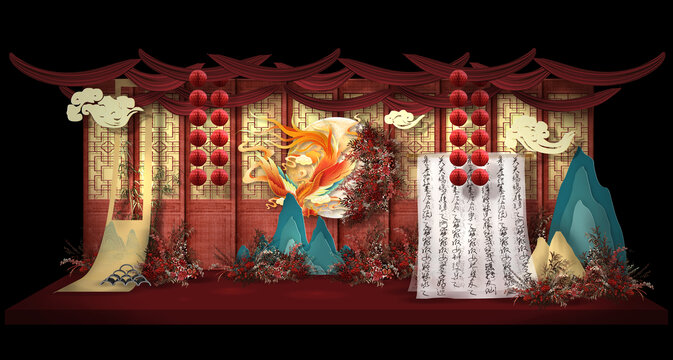 红中式古典婚礼
