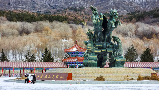 春节里的吉林市松花湖旅游景区