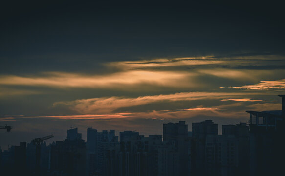 上海城市晚霞