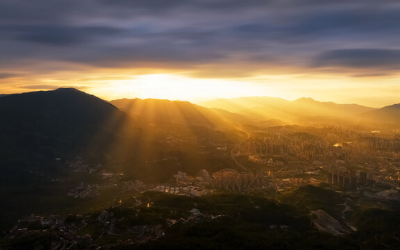 安溪县城市天际线世纪火烧云