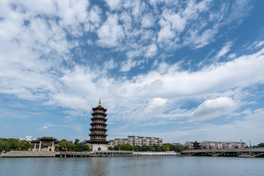 泰州凤城河畔古建筑景观