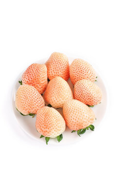 白底上的淡雪草莓