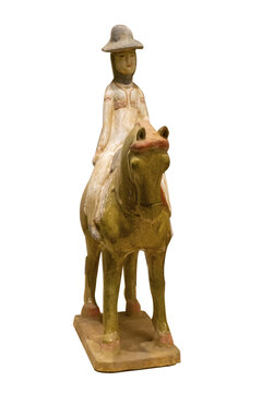 唐代彩绘釉陶女骑马俑