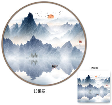 意境水墨山水画