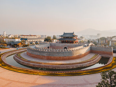 凉山西昌建昌古城航拍全景