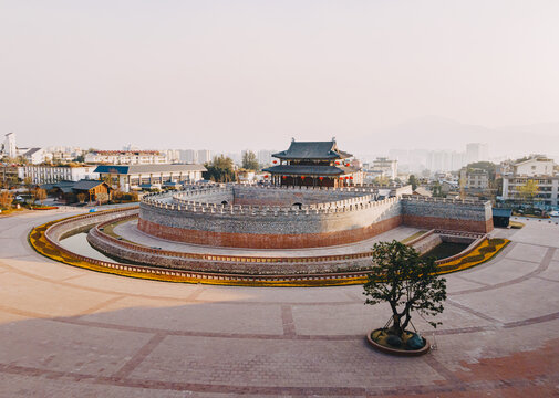 凉山西昌建昌古城航拍全景