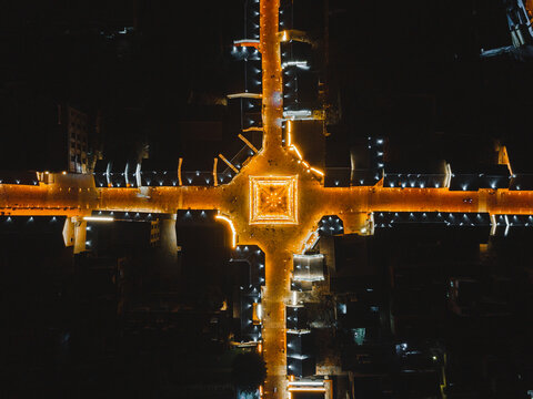 凉山西昌建昌古城航拍夜景全景