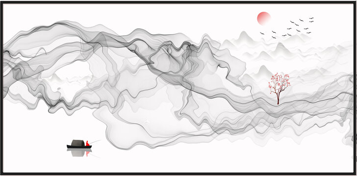水墨山水中国风装饰画