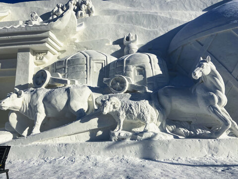蒙古包草原雪雕