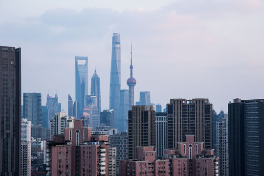 上海陆家嘴高楼大厦夜景