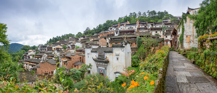 婺源篁岭村天街全景图