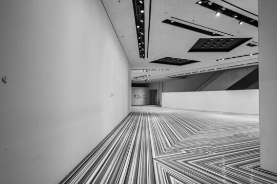 上海浦东美术馆室内黑白图片