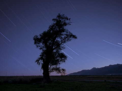 星空夜景田野