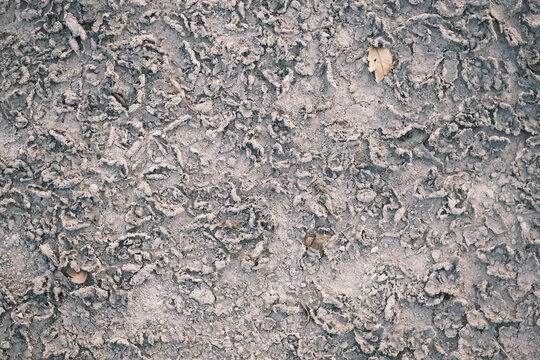 布满灰尘的龟裂水泥地面