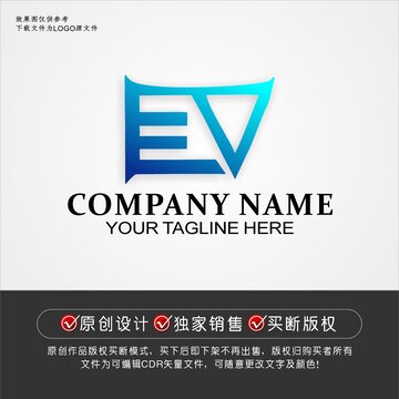 EV标志EV字母logo