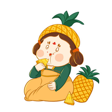 菠萝水果人物设计