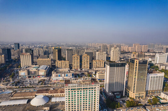 绍兴上虞城北城市风光航拍