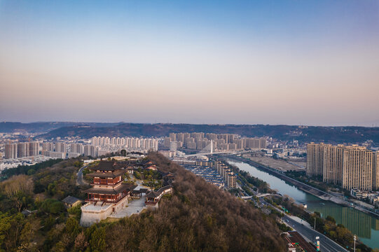 绍兴市新昌县城市风光航拍