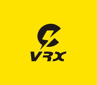 黄底黑色字母变体图标VRX