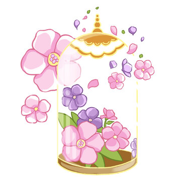 春季粉嫩花朵装饰手绘插画元素