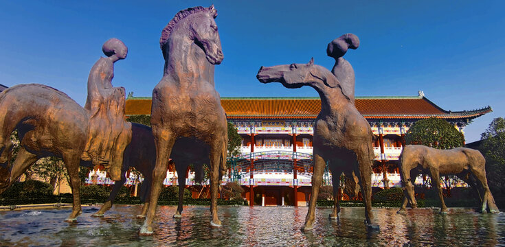 飞马水城建筑雕塑