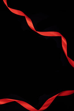 红丝带造型创意黑色背景