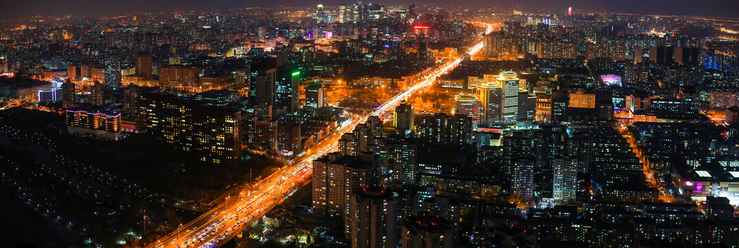 北京高空俯瞰夜景