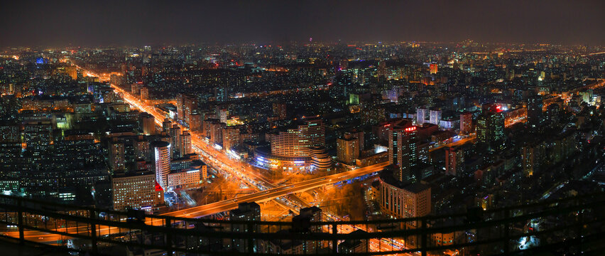 北京高空俯瞰夜景