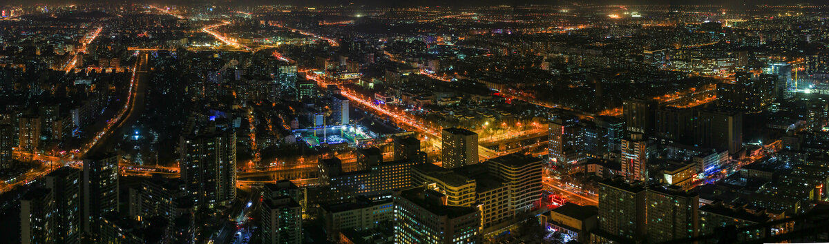 北京高空俯瞰夜景